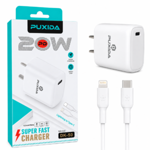 CARGADOR PUXIDA DK50 TIPO C A LIGHTNING 20W